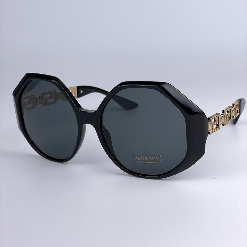 Versace Black and Gold Octagonal Sunglasses